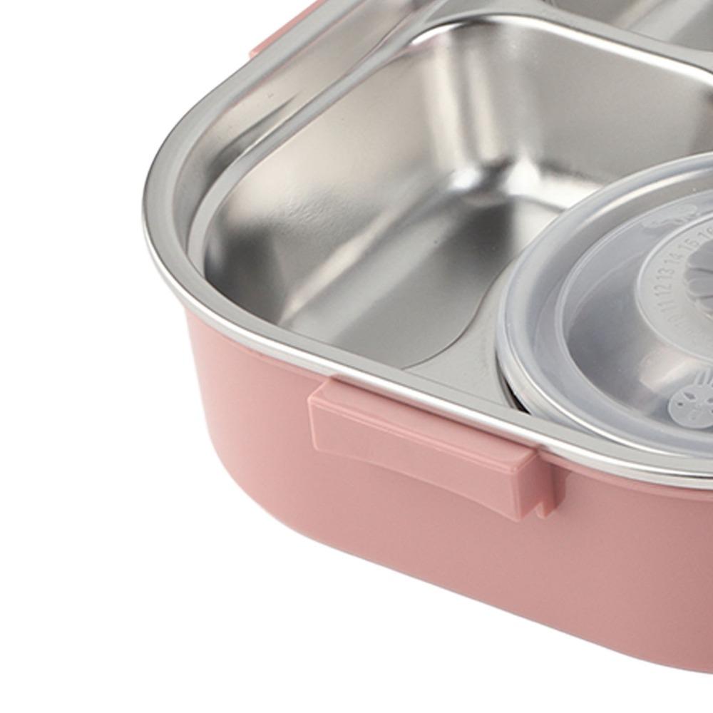 4-Compartment Portable Bento Box Includes Spoon & Chopsticks Food Storage Container Office Use
