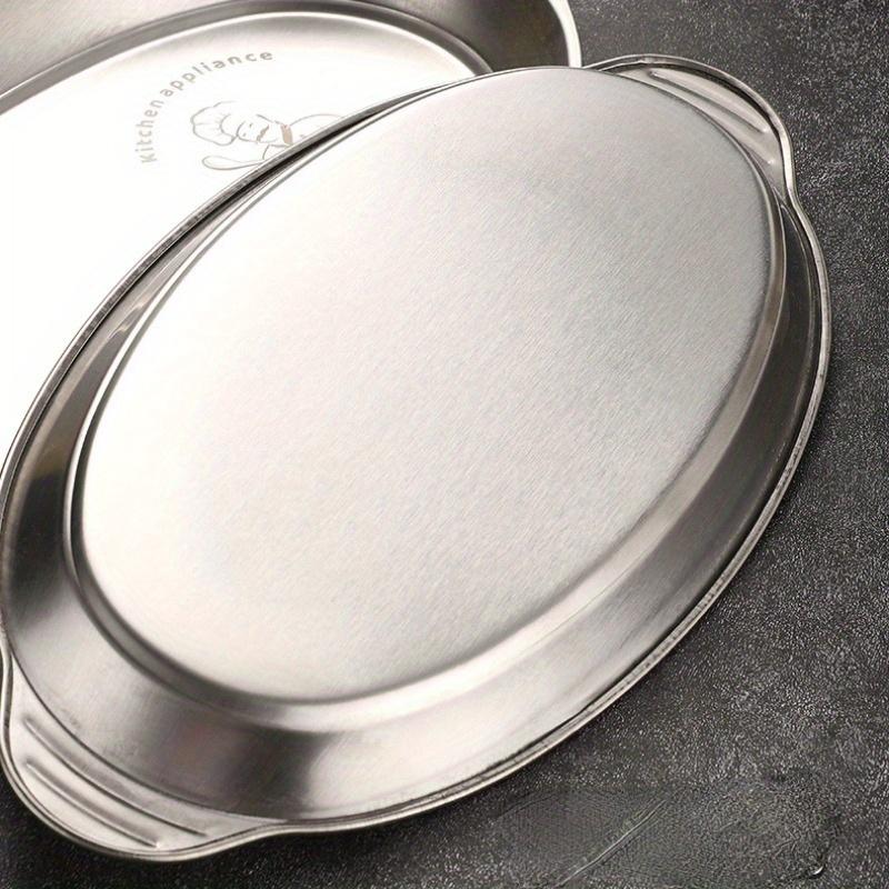 Fiskfat i 304 rostfritt stål, grillfat för fisk, kreativt grillfat, snackstallrik, fiskformad skål, oval tallrik, ångkokt fiskfat