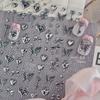 Silver Butterfly Lock Key Gothic Love Bowknot Geometric Shapes Metal DIY Nail Art Sticker Manicure Decals Decoration