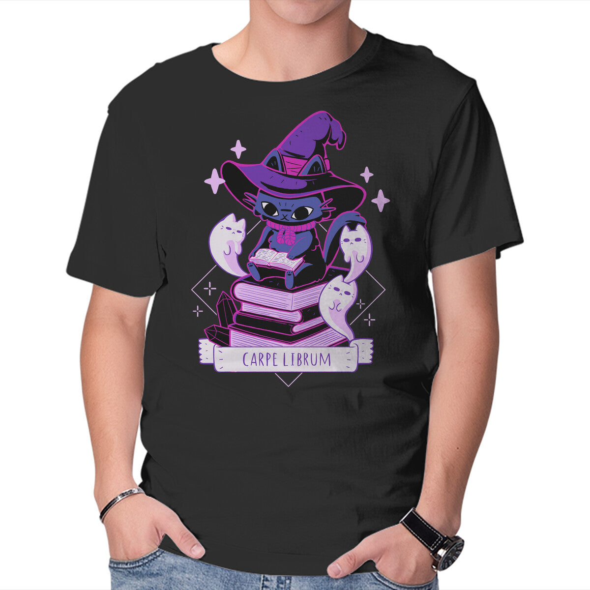 Unisex Crew Neck T-Shirt Carpe Librum Graphic Short Sleeve Casual Tee XXXL