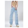 Pantaloni da Donna a Vita Alta Gamba Dritta Gamba Larga Casual Larghi Pantaloni a Strascico Pantaloni Cargo