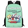 Cuphead Student Backpack Cartoon Teacup Head Backpack Lightweight 123 Grade Boys and Girls