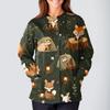 Women's Casual Fashion Long Sleeve Standing Lapel Single Breasted Cute Animal Printed  Workwear Jacket Tops