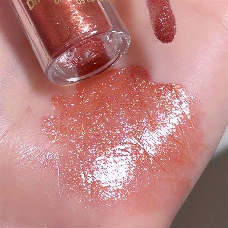 Waterproof Shimmer Glitter Lip Gloss 5 Colors Sparkling Glitter Liquid Lipstick Lip Gloss Sexy Lip Makeup Cosmetics