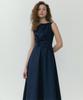 Lucirju Waist-Twisted Sleeveless Dress (Navy)