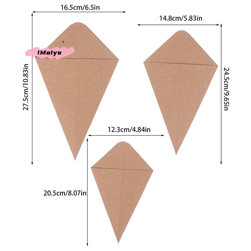 M-20 Stück Einweg-Pommes-Papierbecher Kraftpapier Frittier-Charcuterie-Becher Snack-Dessert Cake Popcorn Party DIY Backzubehör