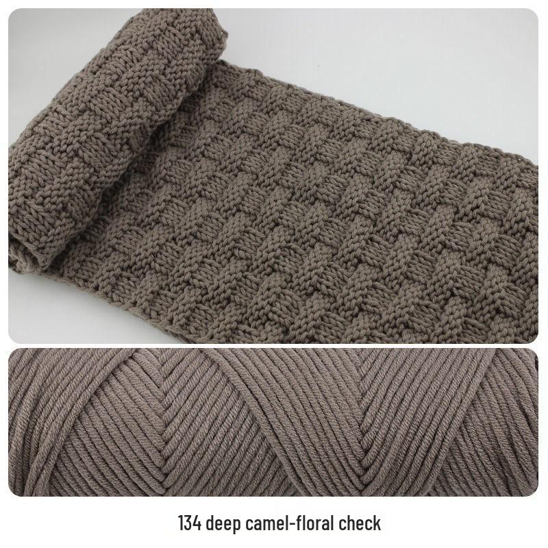 Hand-Knitted Cotton Wool Scarf Yarn for Men & Women, Coarse Wool & Milk Cotton Material, Worsted Crochet.