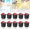 10 PCS KCD1 Round Rocker Switch Red Light Mini Circle Toggle Switches  Popcorn Maker
