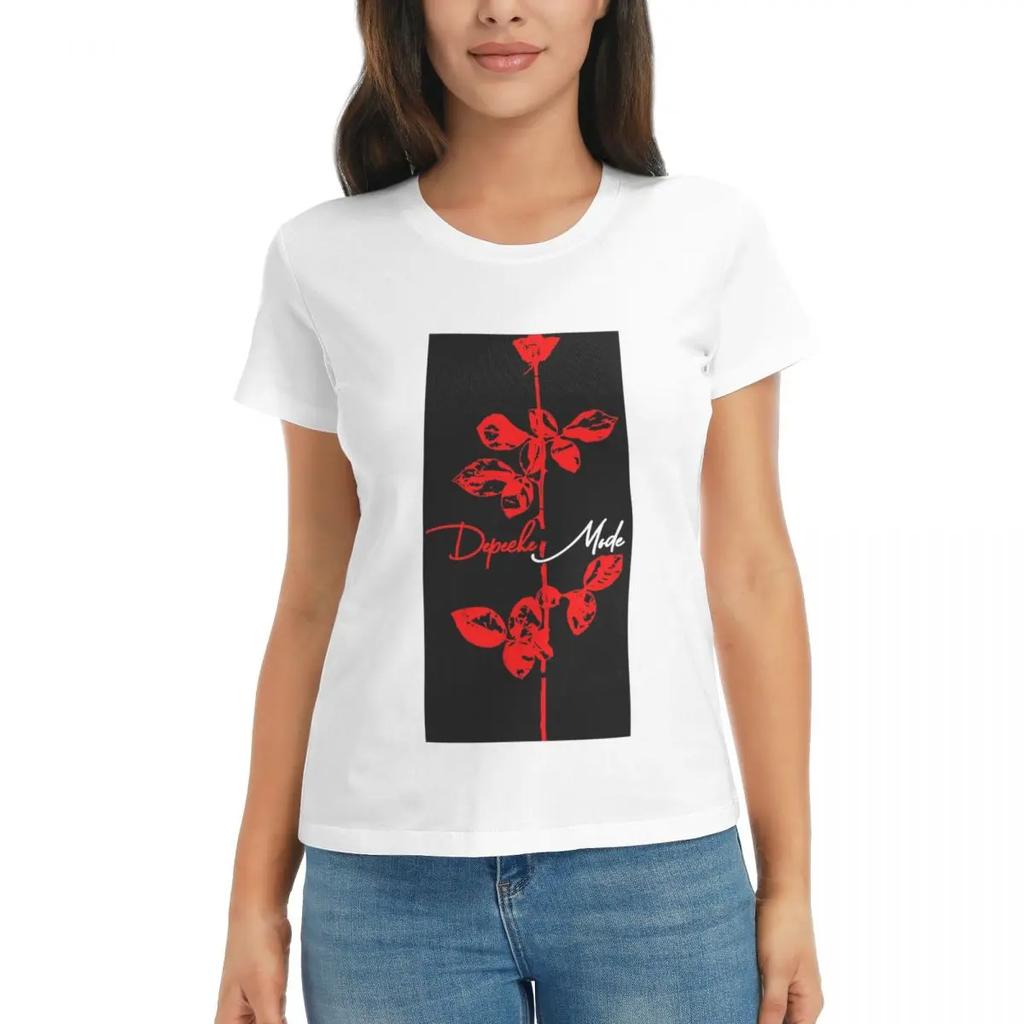 Women TShirt Depeche Cool Mode Music Violator Summer Short Sleeve Tees Round Neck Cotton T Shirts Clothes Tops Streetwear