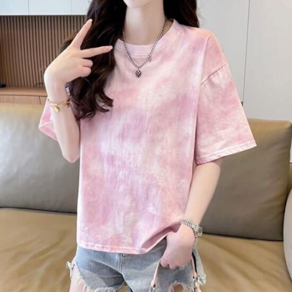 Navava NT2474 Loose FiT PainTing Round Neck T shirT