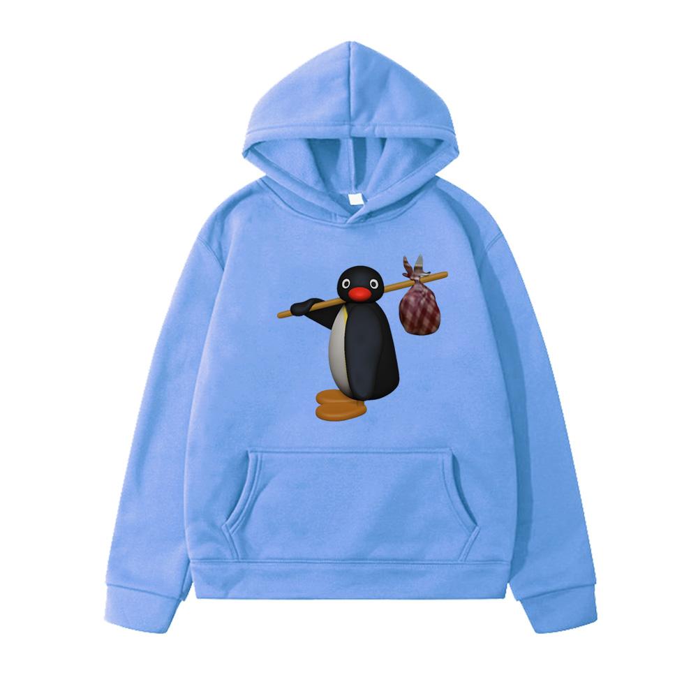 Pingu Boys Hoodies Cartoon Print Comic Sweatshirt Comfortable Boys Girls Spring Autumn New Kids Hooded Sweatshirts Kawaii Sportswear