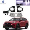1Set Car Front Bumper LED White Fog Lamp Assembly For Toyota Highlander XSE 2021-2024 with Wire Harness Switch Accessories 12V