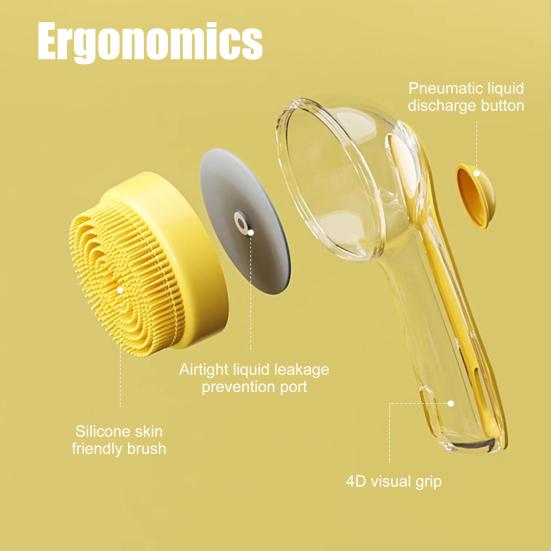 Dog Bath Brush 2-in-1 Dog Wash Scrubber with Soap And Shampoo Dispenser Pet Grooming Massage Brush for Long Short Haired Dogs Cats