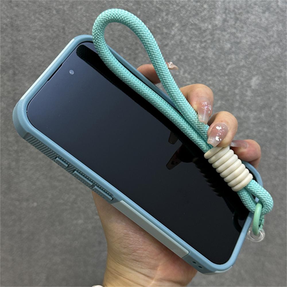 Luxury Solid Color Lanyard Soft Phone Case For iPhone 16 15 14 13 12 11 XS Pro Max Plus XR Camera Protection Shockproof Cover