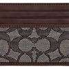 Coach Classic Monogram Leather Fabric Card Holder Men Accessories Oak Maple CU117-S8W