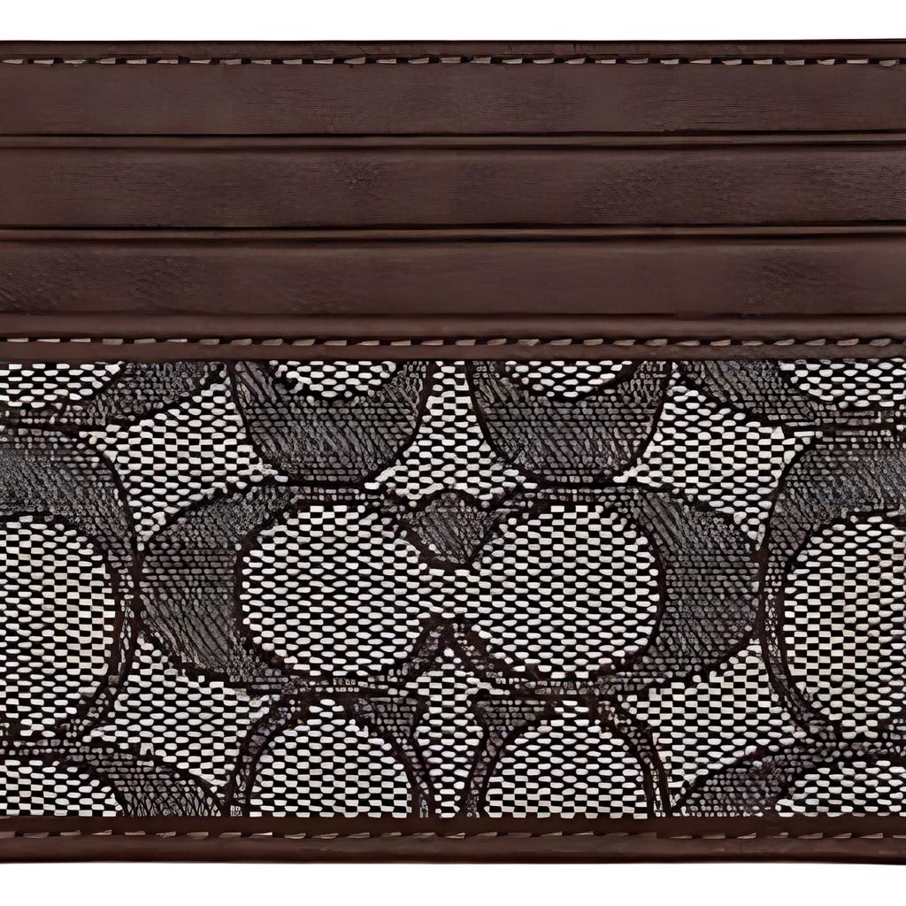 Coach Classic Monogram Leather Fabric Card Holder Men Accessories Oak Maple CU117-S8W