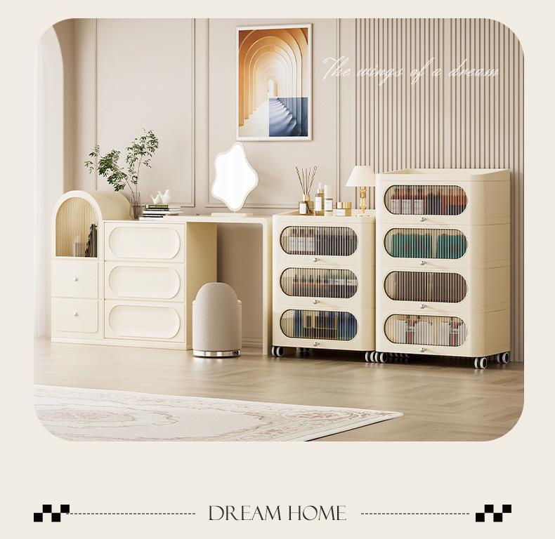 Nordic Style Plastic Storage Cabinet for Living Room or Bedroom
