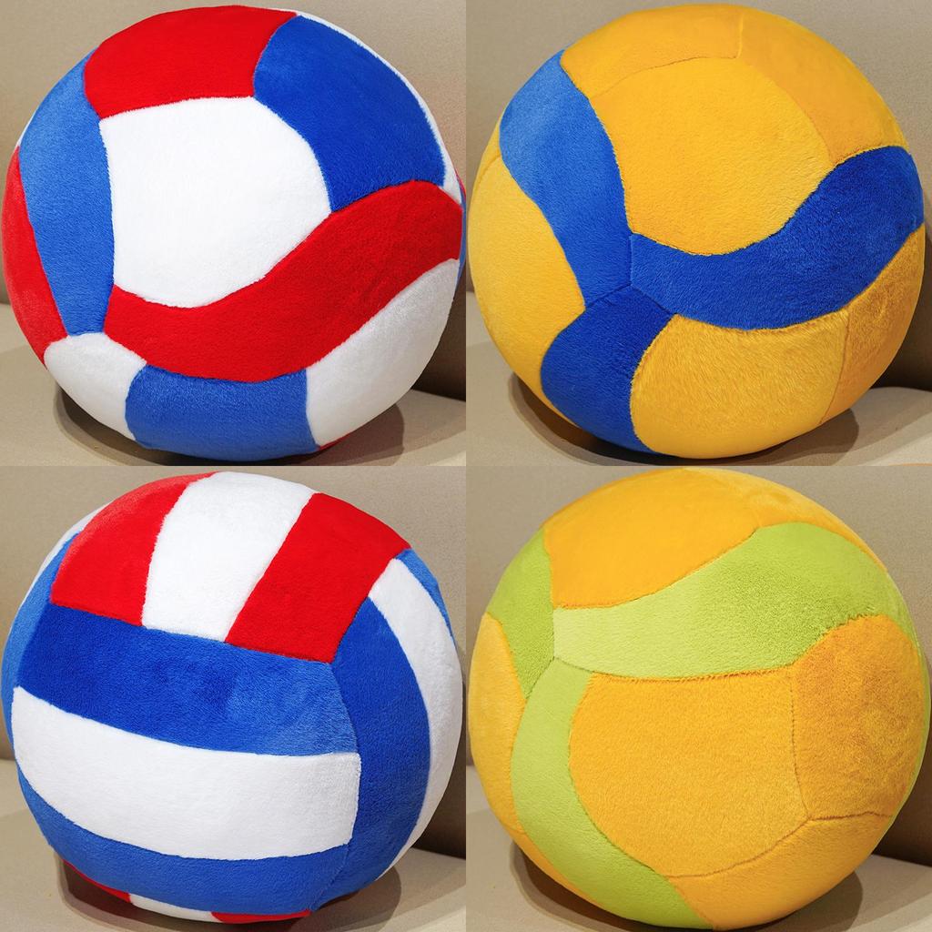 Modern Geometric Volleyball Pillow With Plush Cover For Office And Dorm Room Decor