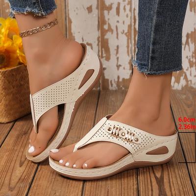 Fashion Women Flip Flops New Summer Wedges Shoes 2025 Clip Toe Non-Slip Platform Slippers Woman Lightweight Med Heels Casual Beach Shoes