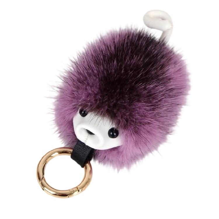 Elegant Animal Inspired Key Holder Lightweight Mink Hair Decors Hedgehog Car Decoration Charm For Everyday Use