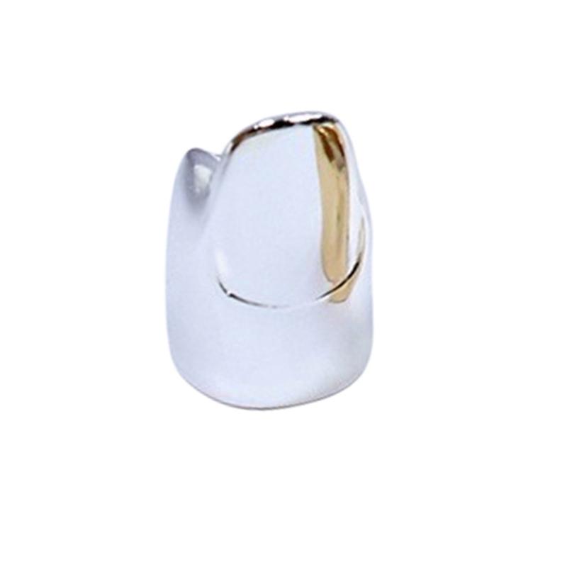 Sett med metallring for negler i legering med integrert neglekappeform, Statement fingertuppsmykke for sceneutseende og fester