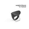 KunJoe Simple Black and Beige Chunky Resin Acrylic Rings for Women Retro Geometric Irregular Knuckle Ring Jewelry Accessories