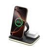 15W Foldable Magnetic Stand: 3-in-1 Wireless Charger for Phone, Watch & Earbuds