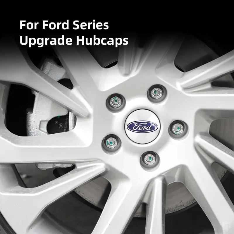 Car Sticker 2025 Hot 4pcs Ford Wheel Center Cap Hub Cover Badge Emblem Sticker Car Accessories For Ford Focus Fiesta C-Max ST Mo
