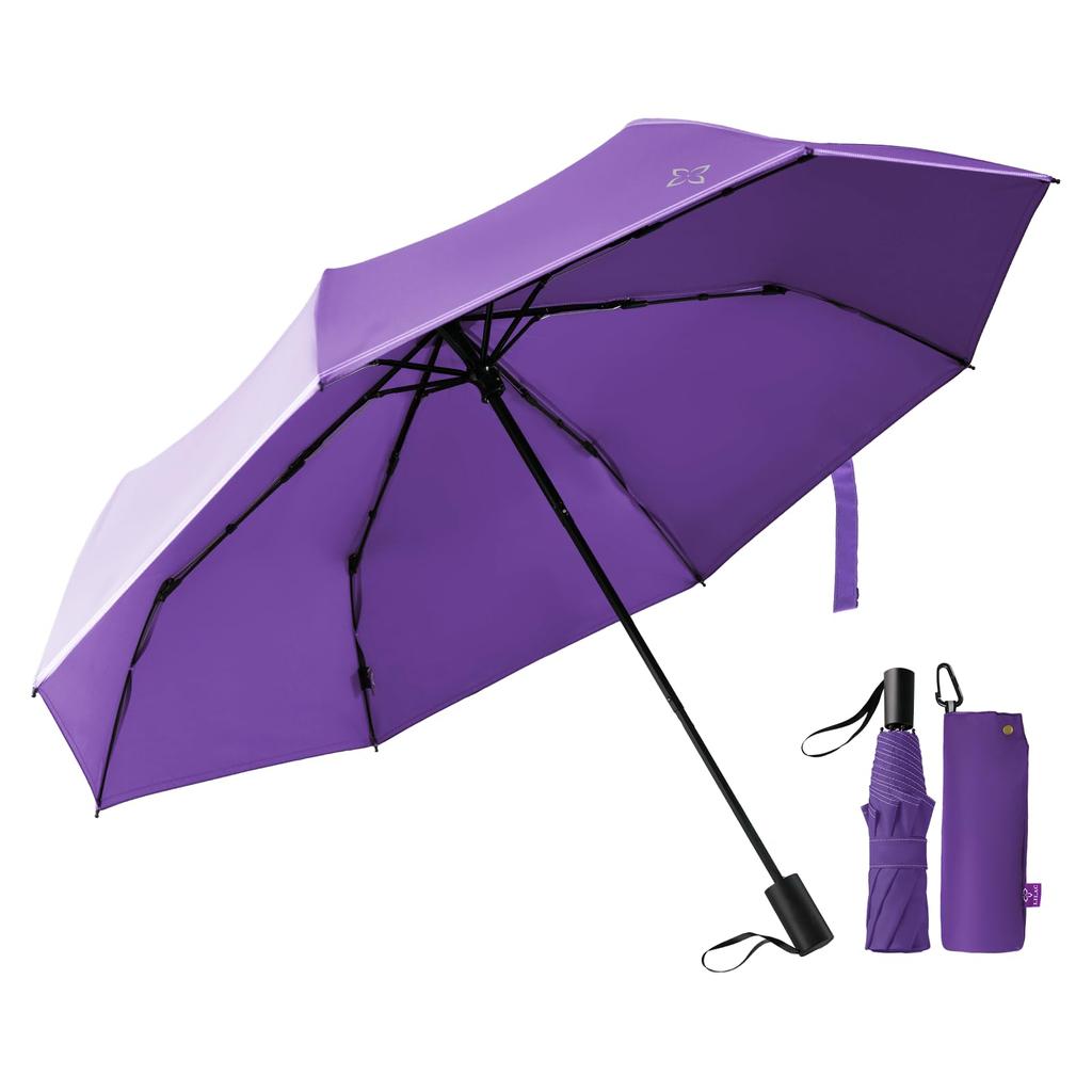 Lilac Folding Water Suitable for Heavy Rainy 8 Water Easy To UV Day Umbrella, Large, Compact, Strong, Durable, Repellent, Windproof, Rain, Season,