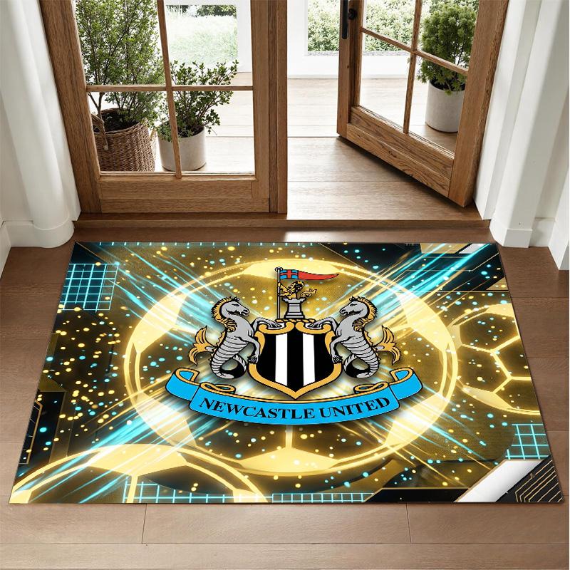 Newcastle United Football Design Crystal Velvet Rug Soft Decorative Mat for Bedroom Entrance