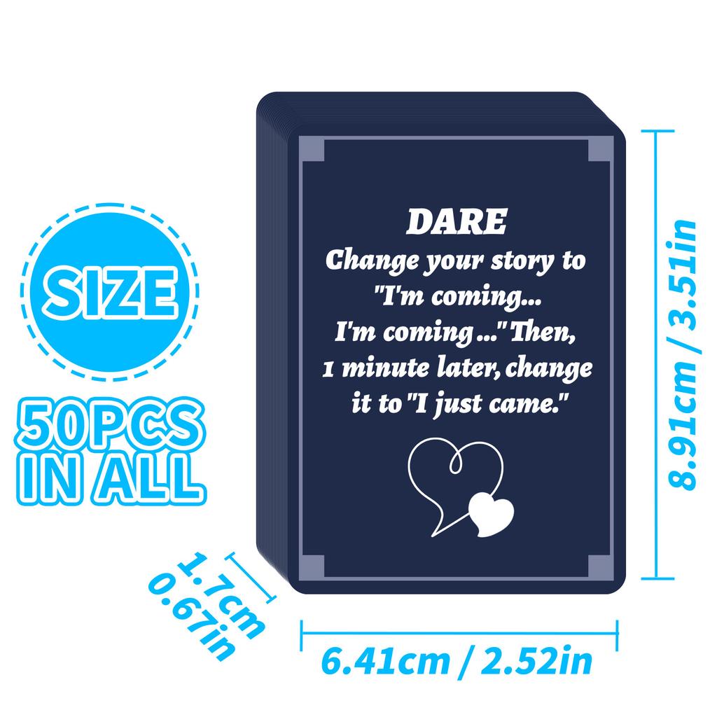 Interactive Board Game Cards for Parties Social Gatherings Featuring Dare Zone