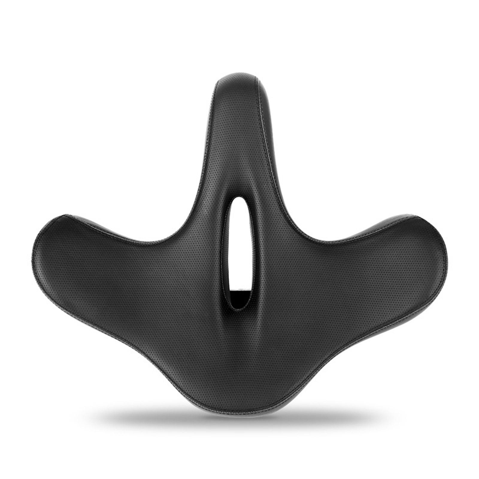 

Comfort Exercise Bike Seat Widened Bicycles Saddle Waterproof PU Leather Cycling Seat Cushion for Women and Men чорний