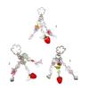 Lovely Strawberry Flower Keychain Pendant Backpack Decoration Charm Jewelry