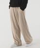 PIANER One-Pleat Wide Ribbed Knit Pants (Dark Beige)