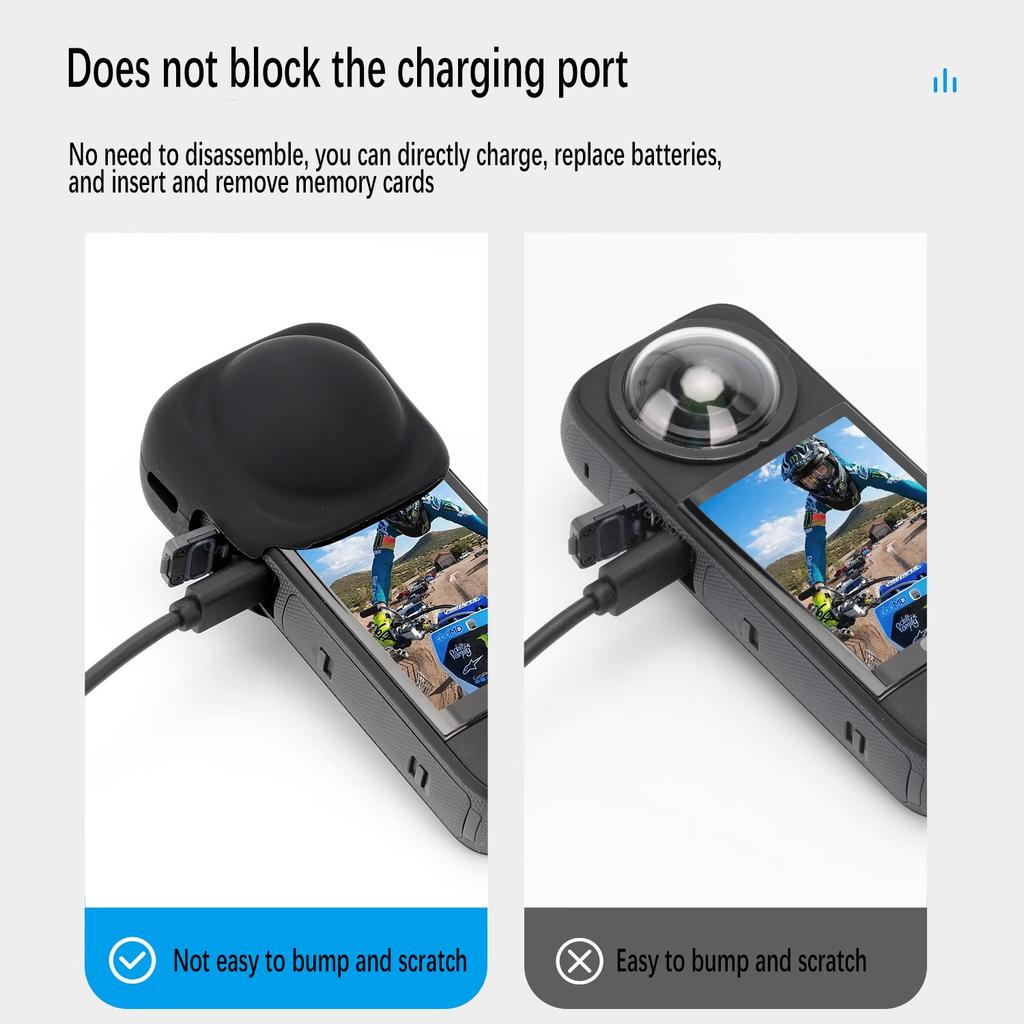 Geeignet für Insta 360 X3/X4/X5 Silikon-Objektivschutzhülle, gehärtete Folie, Objektiv-PC-Schutzlinse