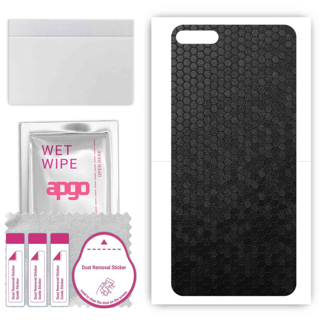 apgo Ochranná samolepka na záda kompatibilní s Huawei Y7 Pro (2018), Zabalovací fólie, fólie, vinyl - vzor černá voštinová