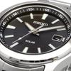 Seiko Solar Quartz Watch SBPN067 Silver Black Men's 40mm