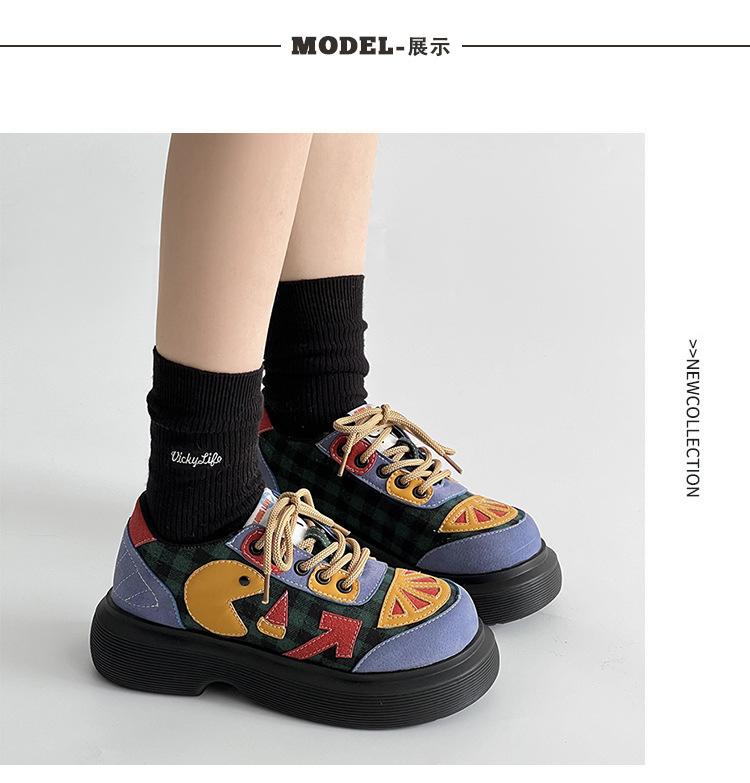 Color trend retro heightening thick-soled ugly cute shoes women's 2025 new popular summer lightweight breathable casual shoes