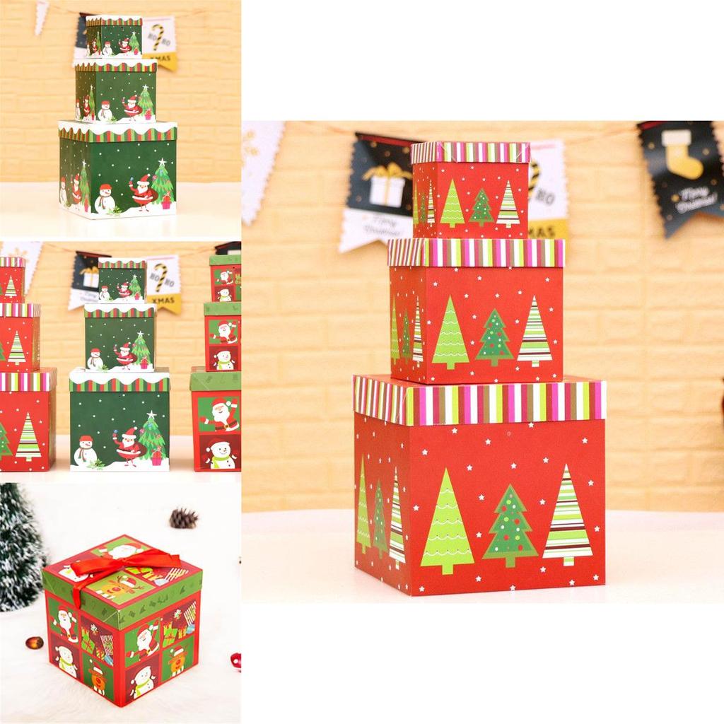 Premium Große Weihnachtsgeschenkbox mit Deckel und Schleife Perfekt für Weihnachtsgeschenke**