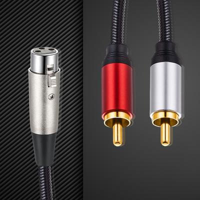 Câble répartiteur XLR vers 2 RCA en Y professionnel, adaptateur d'interconnexion audio stéréo pour une transmission claire du signal audio