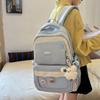 Color Block Student Schoolbag Women's Large Capacity Backpack Computer Bag