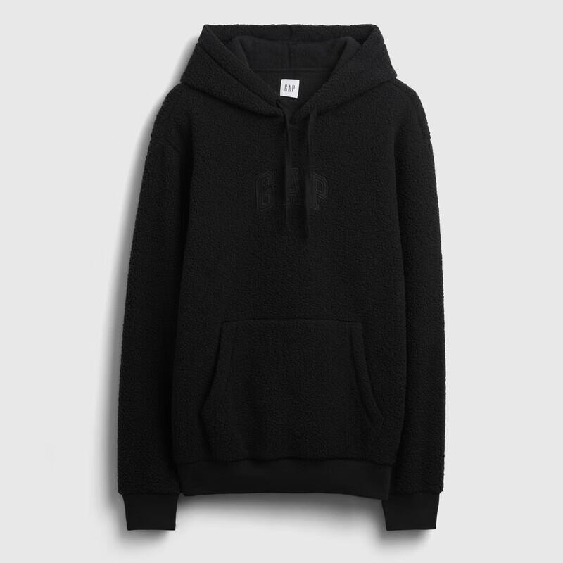 Gap Unisex 2025 Autumn Logo Faux Teddy Fleece Loose Hooded Sweatshirt 789782