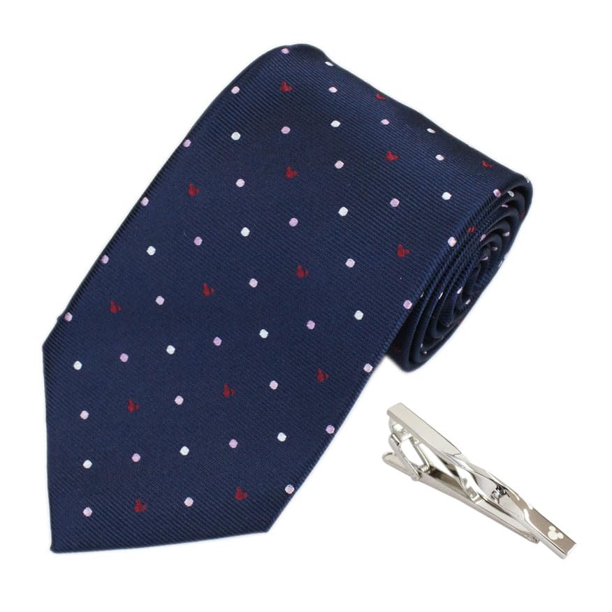 

Disney Mickey Mouse Tie Tie Bar Set Navy Includes Tie Gift & (DN902516-2) Red, Clip,