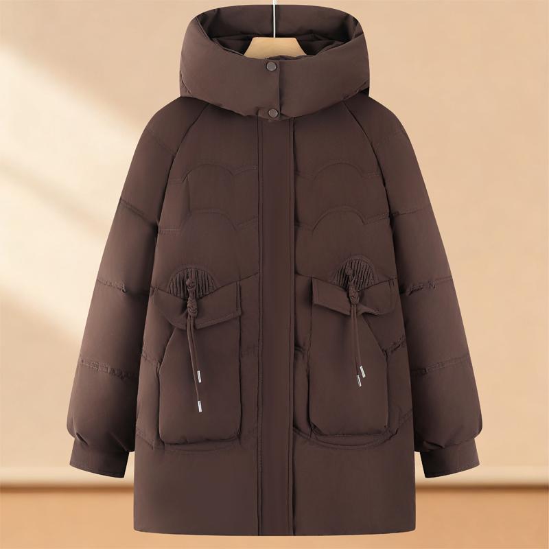 

Жіночі зимові довгі пальто великих розмірів 4XL-8XL для жінок середнього віку, елегантні парки оверсайз з капюшоном, теплі та товсті 8XL