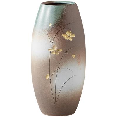 Ale-net Flower Vase, W13.5 X D13.5 X H29.5cm, Floral Pattern, Long Flower Vase, Ceramic, Shigaraki Ware, Made In Japan