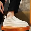 Men Shoes Black White Casual Men's Loafers Man Moccasins Shoes Genuine Leather Male Flats Fashion Luxury Business Shoes