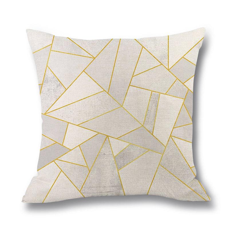 Home Colorful Geometric Digital Print Pillow Linen Cushion Waist Pillow Cover