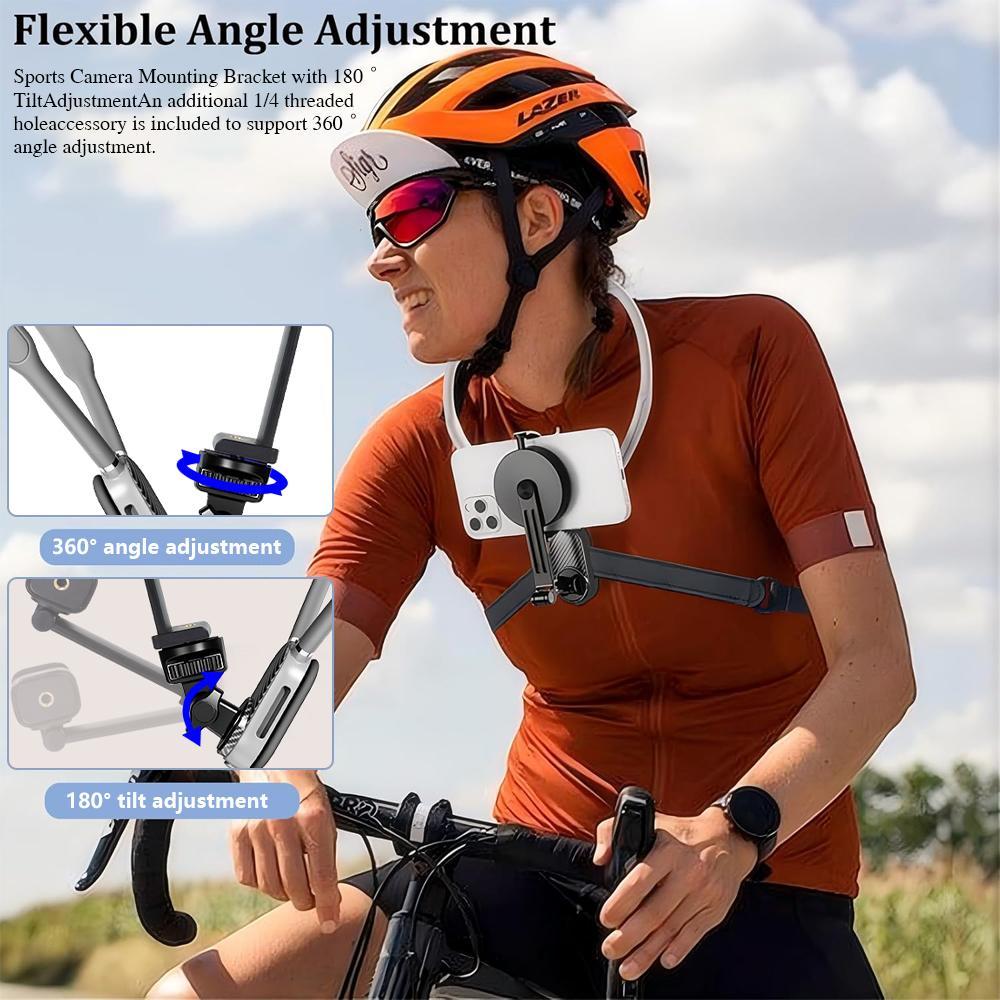 Magnetic Neck Mount Silicone Quick Release Holder for Mobile Phones Video recording Stand серый