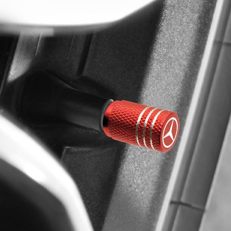 CRU1 4pcs Car Wheel Tire Valve Caps Covers Laser Wheel Tire Stem Valve Caps for Mercedes benz W203 W204 AMG CLA Interior Mouldings