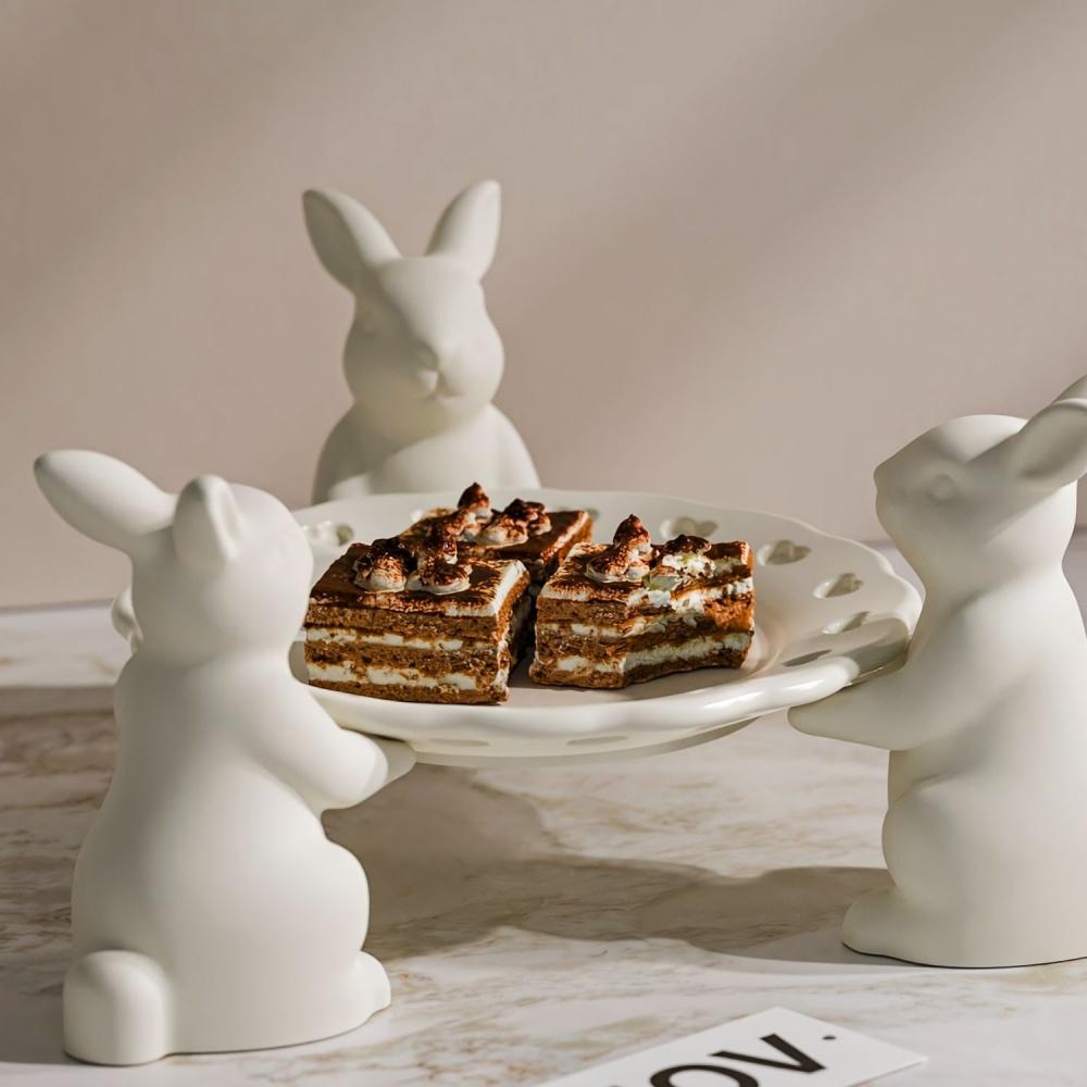3D Niedliche Süßigkeitenteller Osterhase Form Silikon Kaninchen Tablett Form für Thanksgiving Feiertage Party Büros Zuhause Zimmer Schreibtisch Schreibtisch